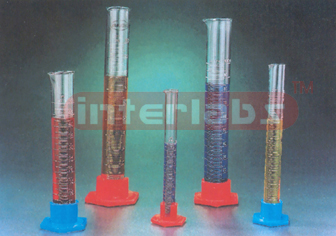 CYLINDERS, MEASURING, GRADUATED, BOROSILICATE GLASS, WITH DETACHABLE BASE